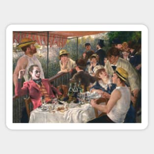 Renoir Luncheon at the Boating Party featuring Scary Clown Villain Sticker